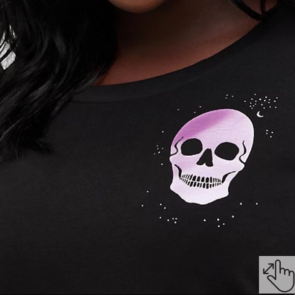 Torrid active sweatshirt skull cupro skull black size 3X - Picture 4 of 10